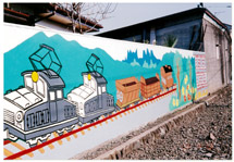 機関車デキの壁画
