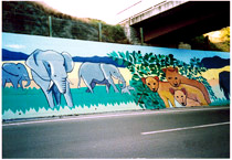 群馬サファリパークの壁画